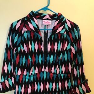 Large Pinup Couture EUC harlequin Lauren top